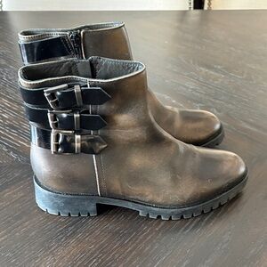 Napoleoni Moto 3 Buckle Fireside Made in Italy women's leather ankle boots sz 37